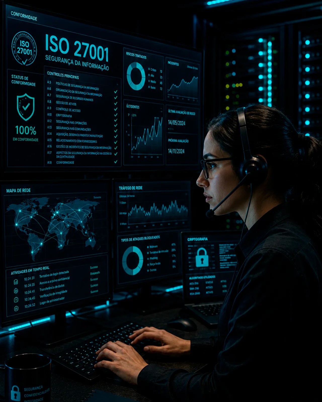 Consultoria ISO 27001 — Segurança da Informação, monitoramento de rede e proteção de dados corporativos